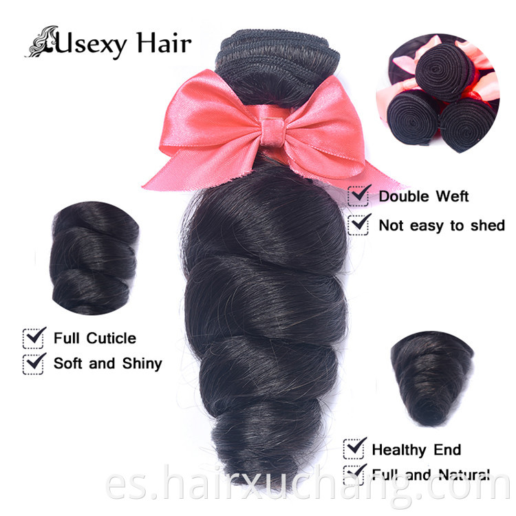 Best Quals Loose Wave Wholesale 10a Virgin 100% sin procesar paquetes de cabello humano de Malasia